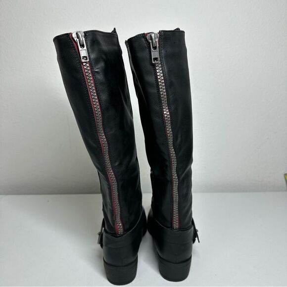 Madden Girl Women's Black G-Dstiny Boots Knee High Back Zip Back Buckle Sz 7,5 - Picture 2 of 12